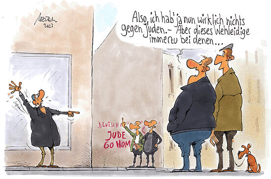 Karikatur zu Antisemitismus von Gerhard Mester, Abdruck honorarpflichtig Karikatur von Gerhard Mester, Abdruck honorarpflichtig
