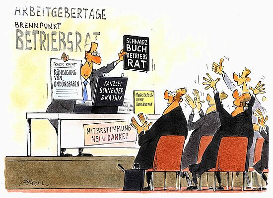 Cover-Karikatur zu Union Busting von Gerhard Mester.