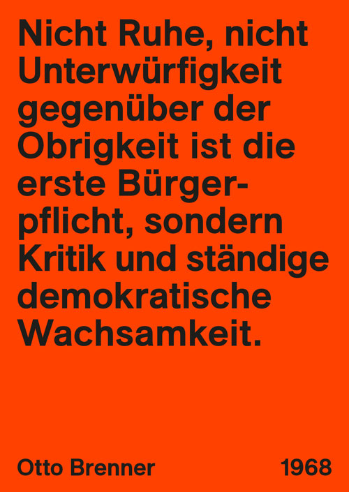 Zitat von Otto Brenner zur demokratische Wachsamkeit