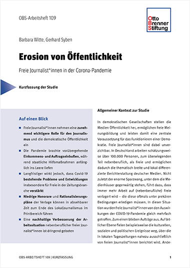 Kurzfassung: Erosion von Öffentlichkeit Kurzfassung: Erosion von Öffentlichkeit