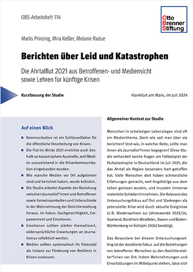 Kurzfassung: Berichten über Leid und Katastrophen Kurzfassung: Berichten über Leid und Katastrophen