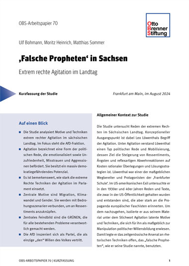 Kurzfassung: "Falsche Propheten" in Sachsen Kurzfassung: "Falsche Propheten" in Sachsen