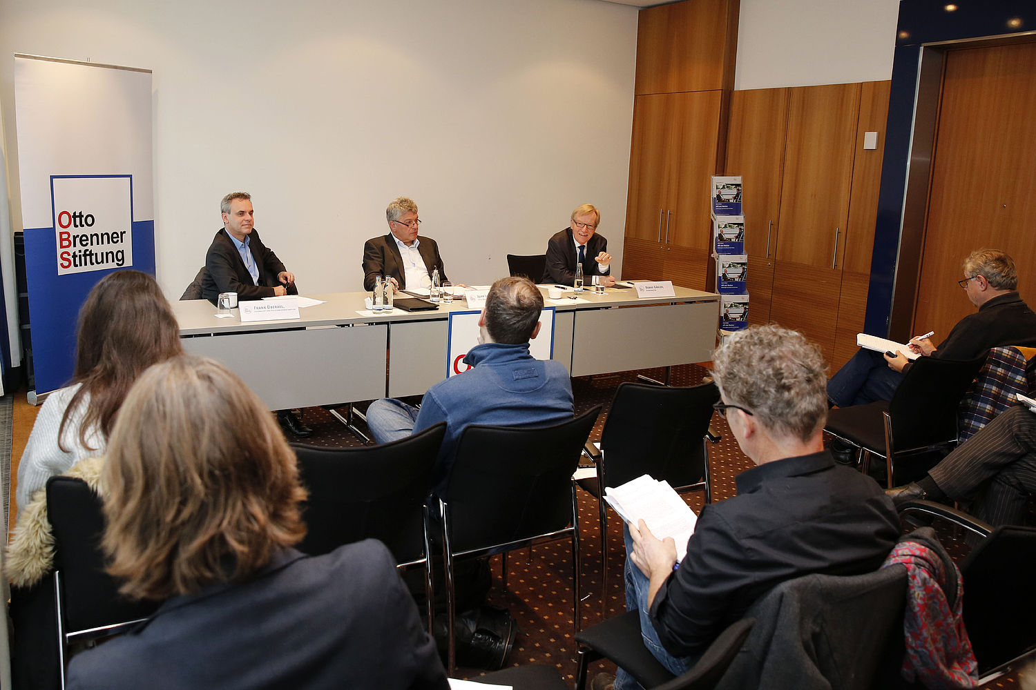 Frank Überall, Journalist und Publizist, Jupp Legrand, Geschäftsführer der Otto Brenner Stiftung und Bernd Gäbler, Studienautor